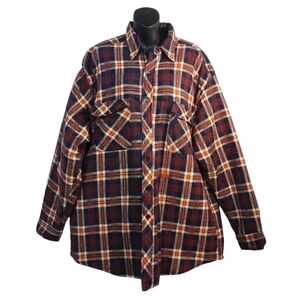 Vintage Midwest Traders Men's Plaid Quilted Flannel Shirt Sz XLT